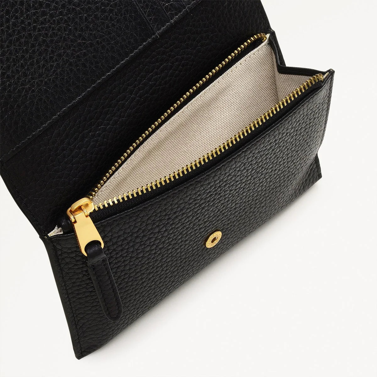Radley Oak Street - Medium Flapover Purse - Black Grain Leather (NWT)