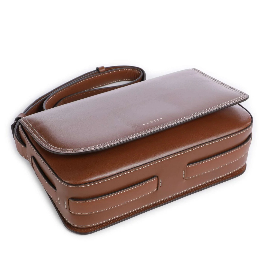 Radley Pocket Street - Small Flapover Cross Body Bag - Cognac Brown (NWT)
