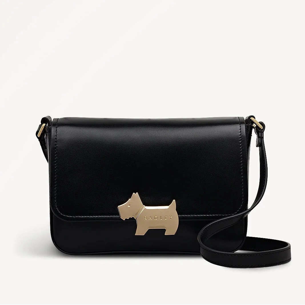 Radley Percy Grove - Medium Flapover Cross Body Bag - Black (NWT)
