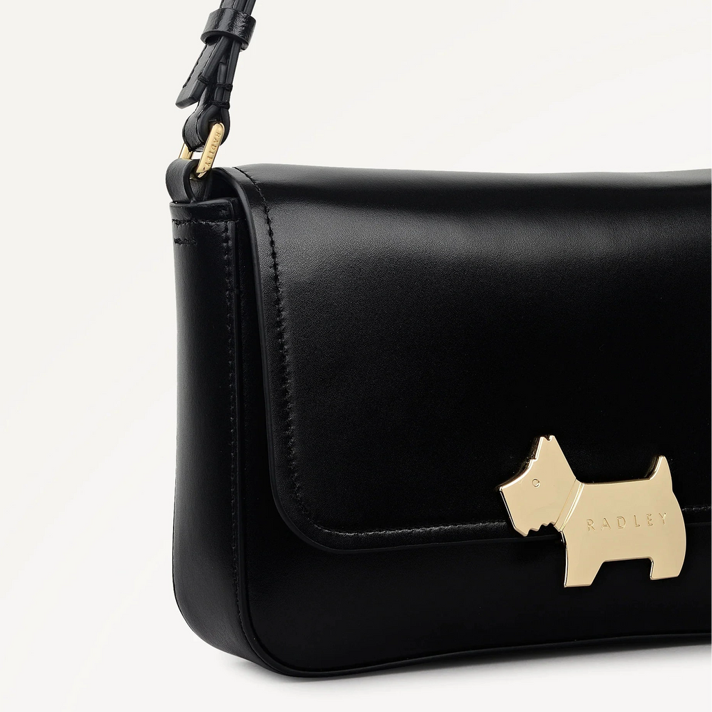 Radley Percy Grove - Medium Flapover Cross Body Bag - Black (NWT)