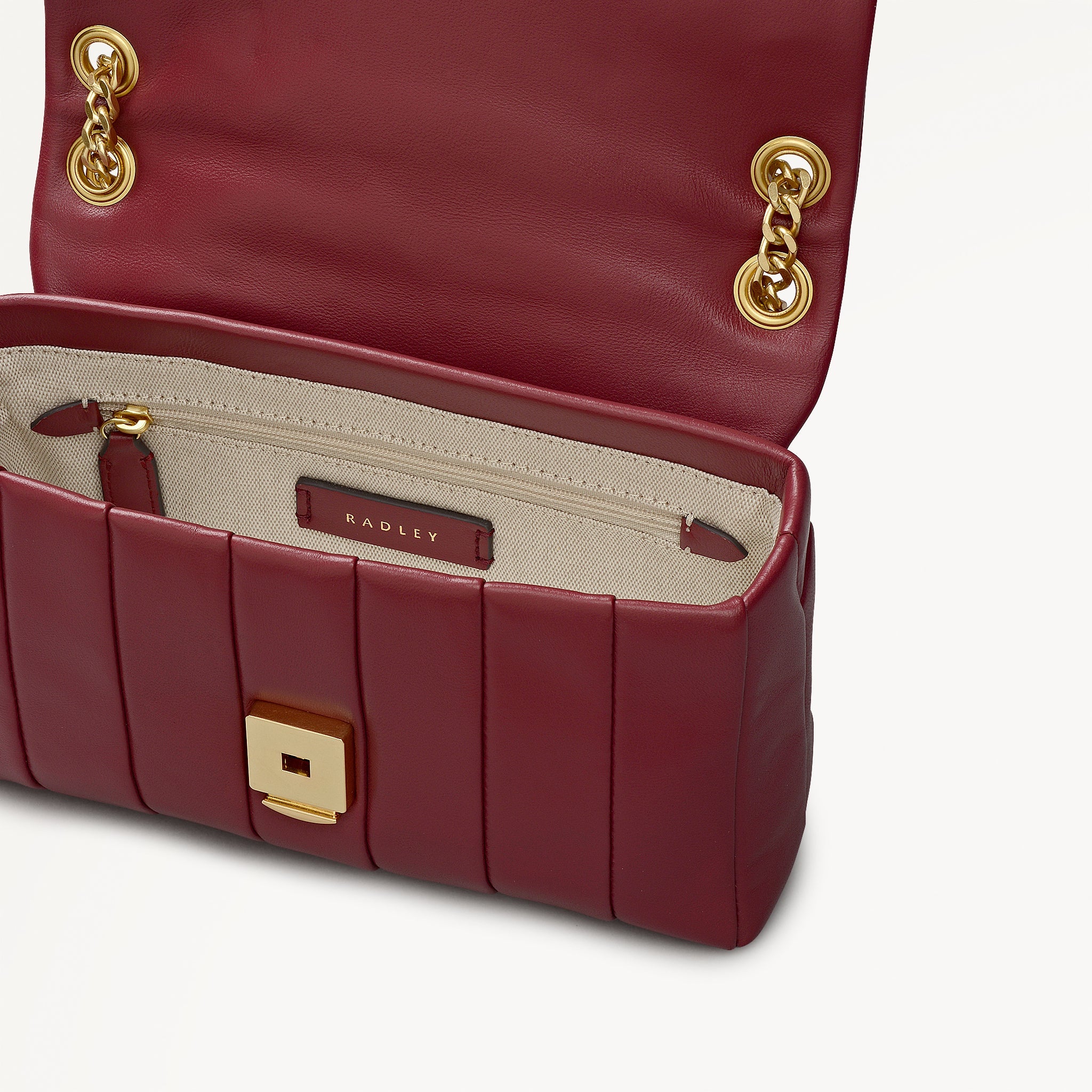 Radley Burton Way - Mini Flapover Cross Body Bag - Quilted Carmine (NWT)