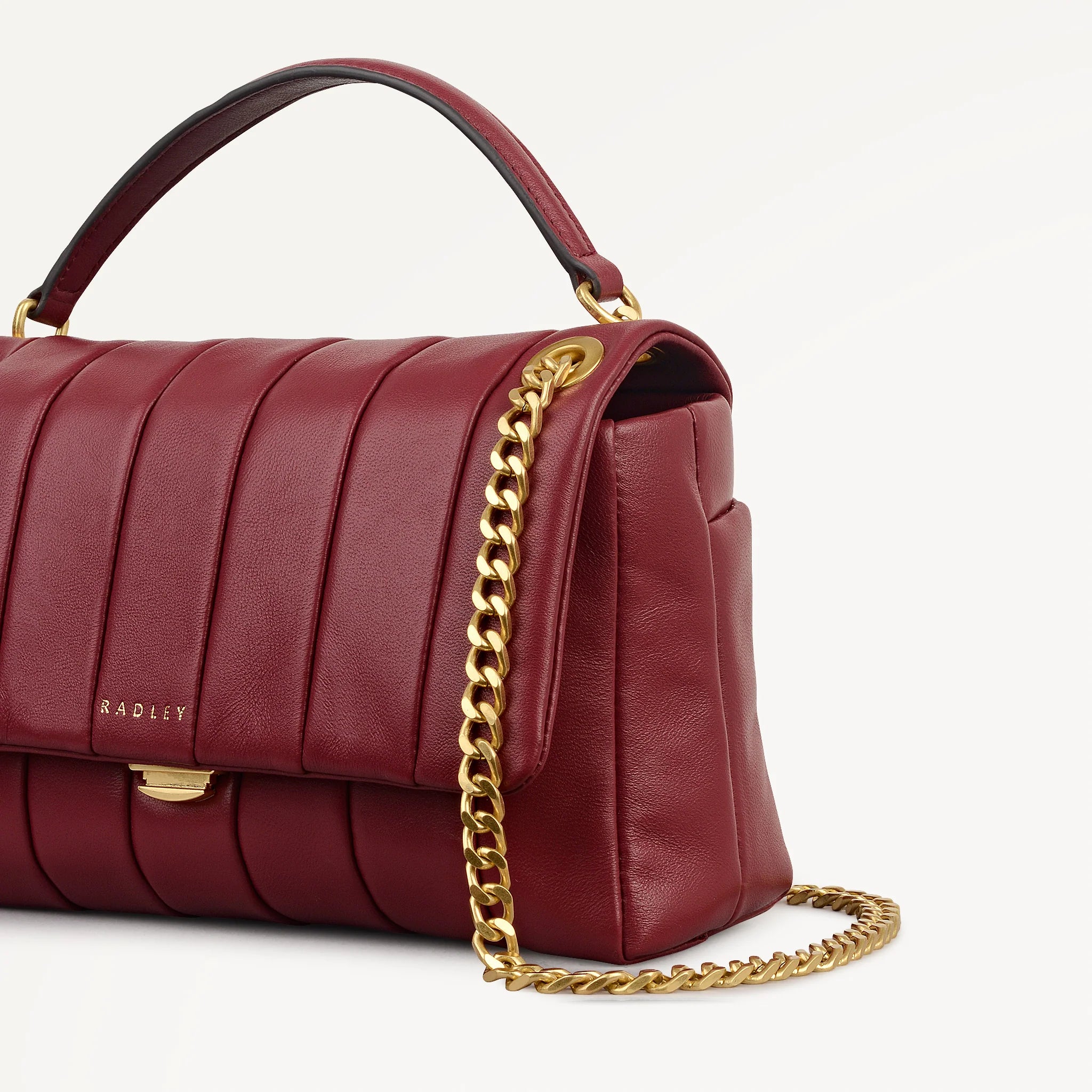 Radley Burton Way - Mini Flapover Cross Body Bag - Quilted Carmine (NWT)