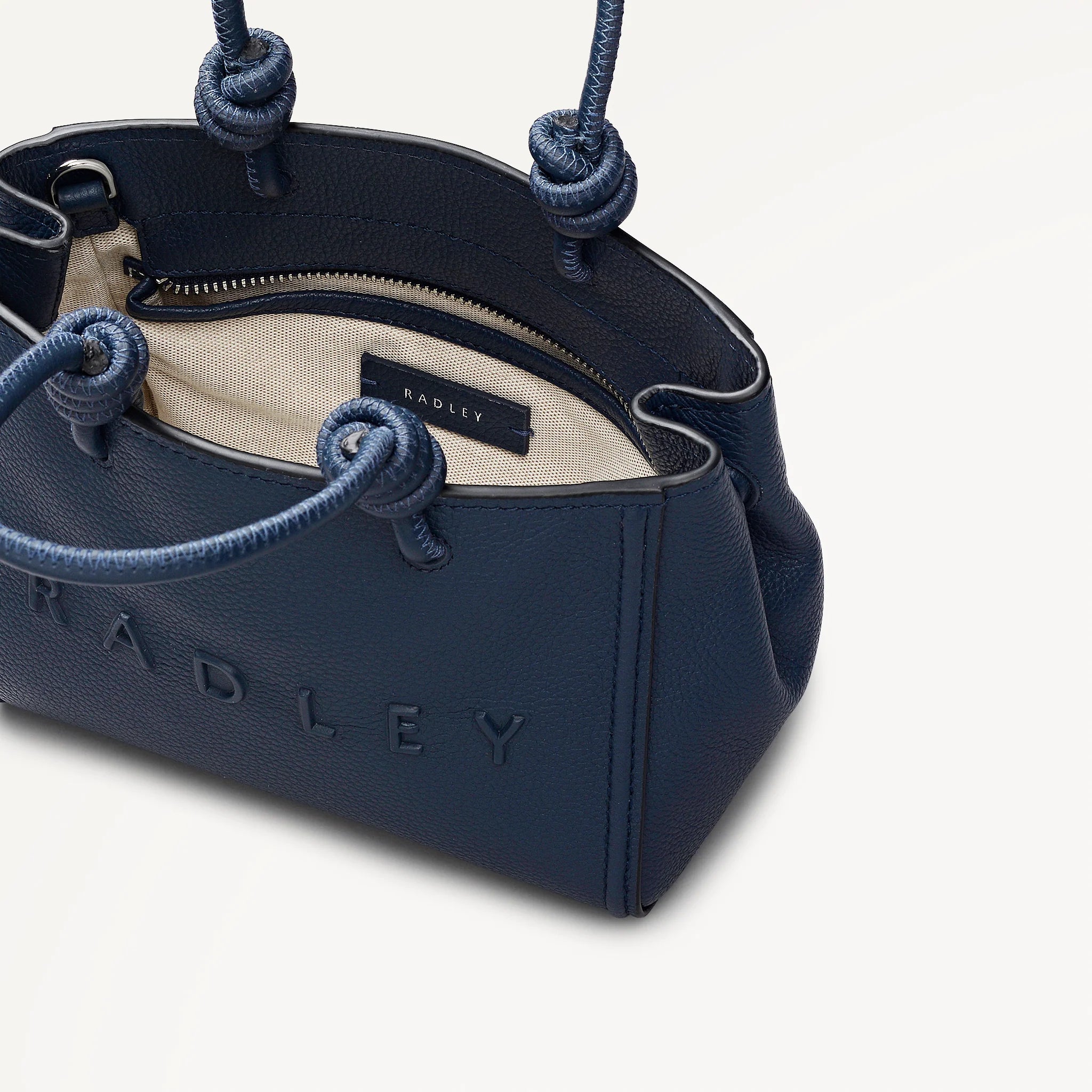 Radley Ridgeway Gardens - Mini Ziptop Grab Bag - Naval Blue (New With Tags)