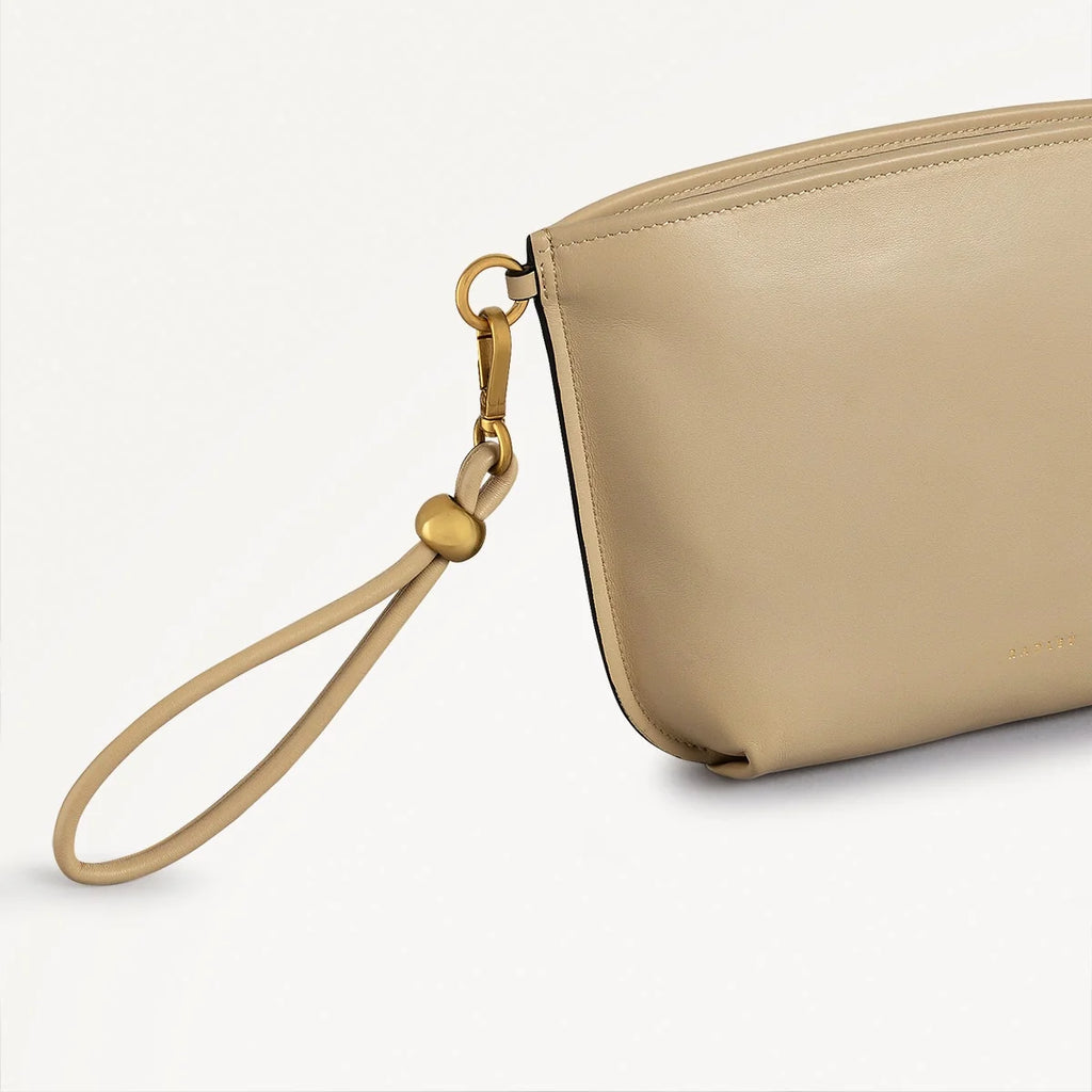 Radley The Romilly - Medium Ziptop Clutch Bag - Stone Leather (NWT)