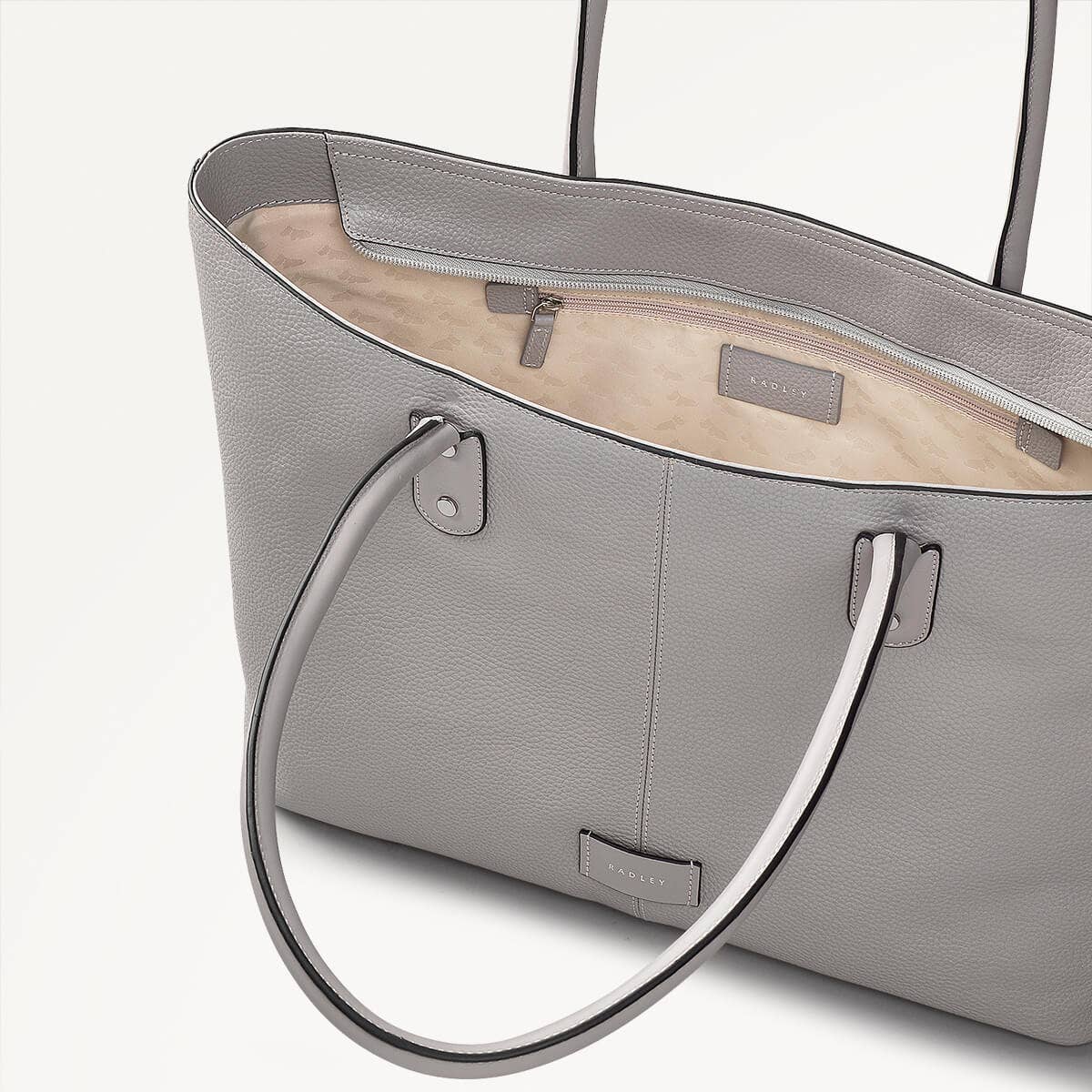 Radley Southwark Lane - Large Ziptop Tote Bag - Ash Grain Leather (NWT) (Defect)