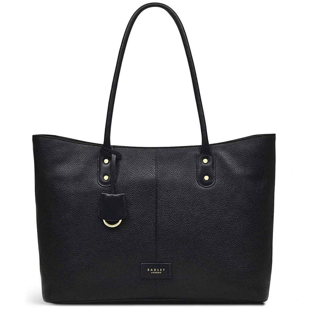 Radley Southwark Lane - Large Ziptop Tote Bag - Black Grain Leather (NWT)