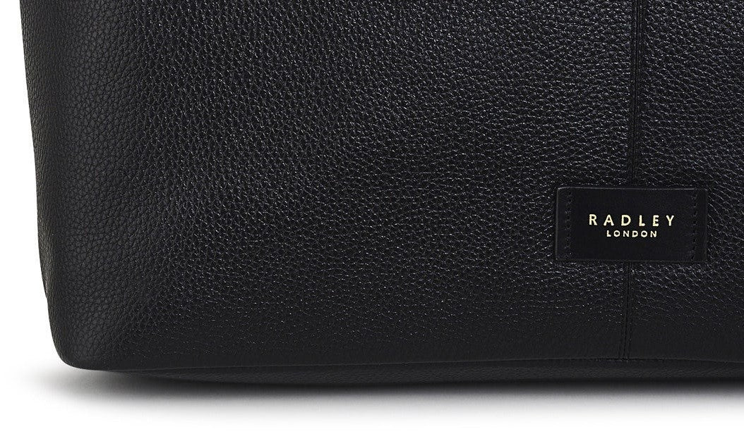 Radley Southwark Lane - Large Ziptop Tote Bag - Black Grain Leather (NWT)
