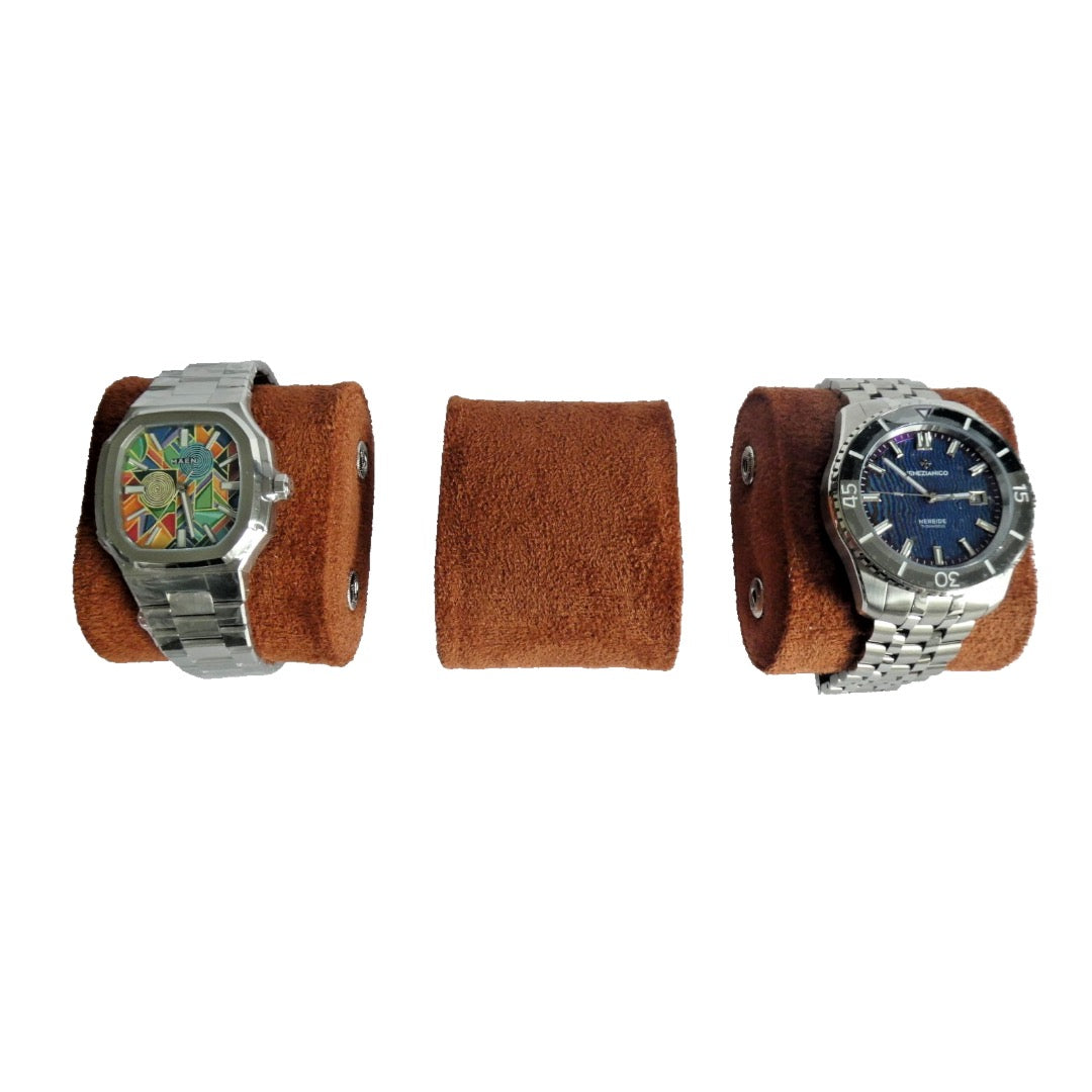 Smith & Rowe 3 Watch Roll Black & Tan Leather (New without tags)