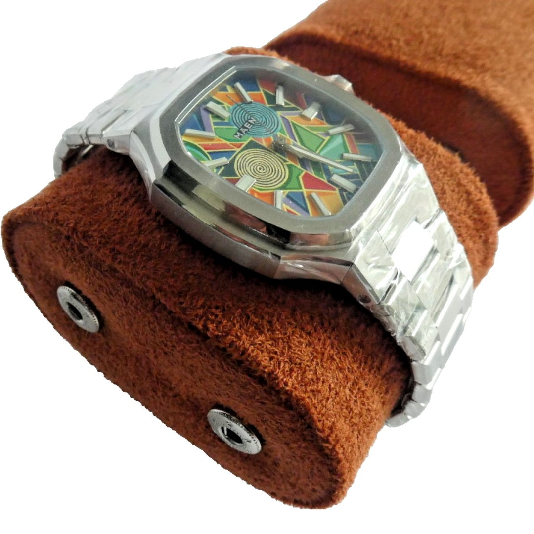 Smith & Rowe 3 Watch Roll Black & Tan Leather (New without tags)