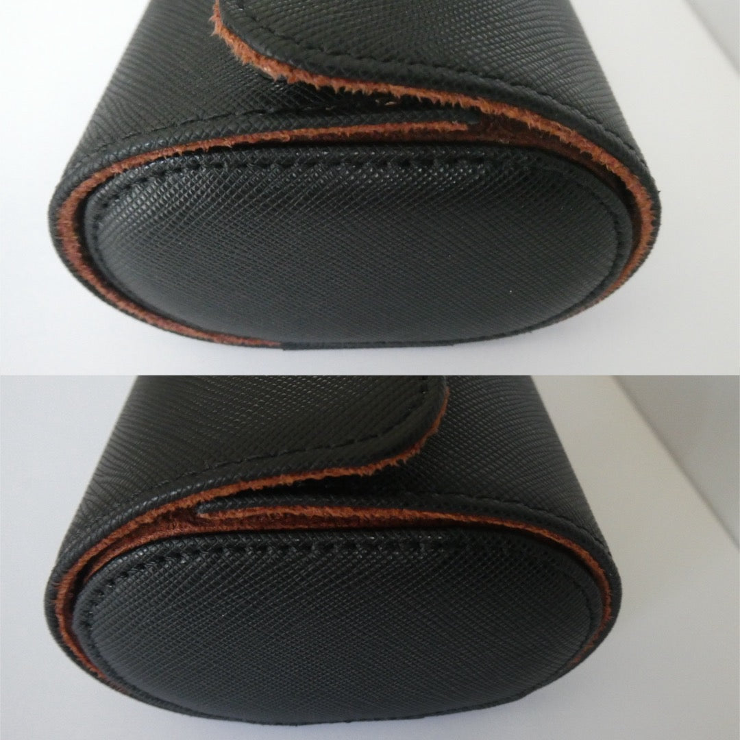Smith & Rowe 3 Watch Roll Black & Tan Leather (New without tags)