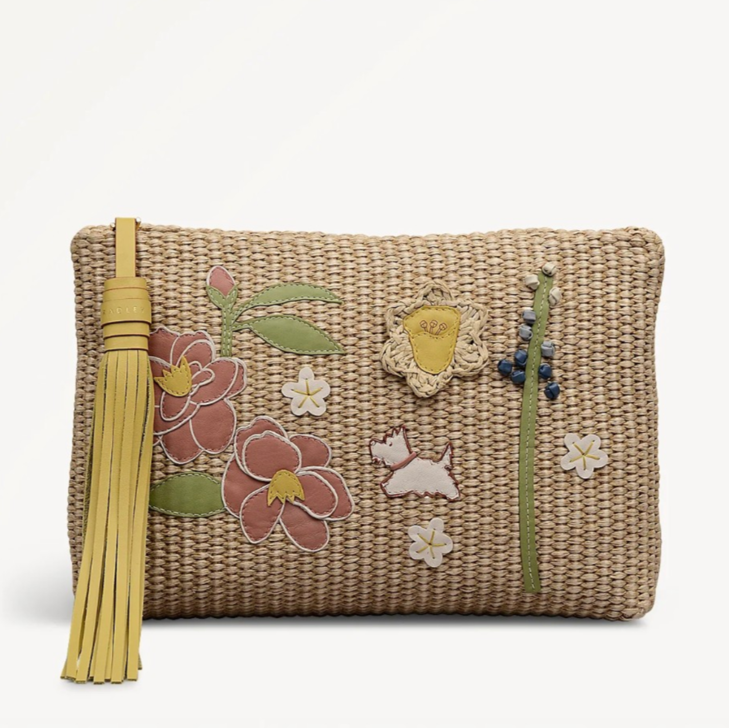 Radley Collectible Spring Blooms Medium Ziptop Pouch Natural