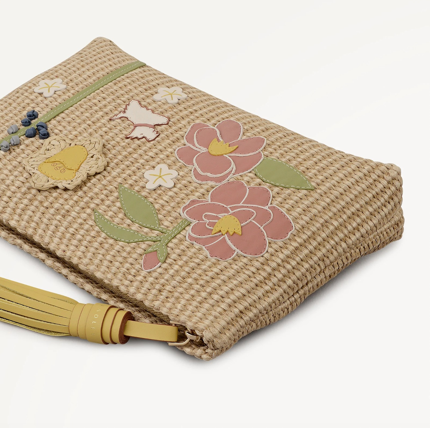 Radley Collectible Spring Blooms Medium Ziptop Pouch Natural