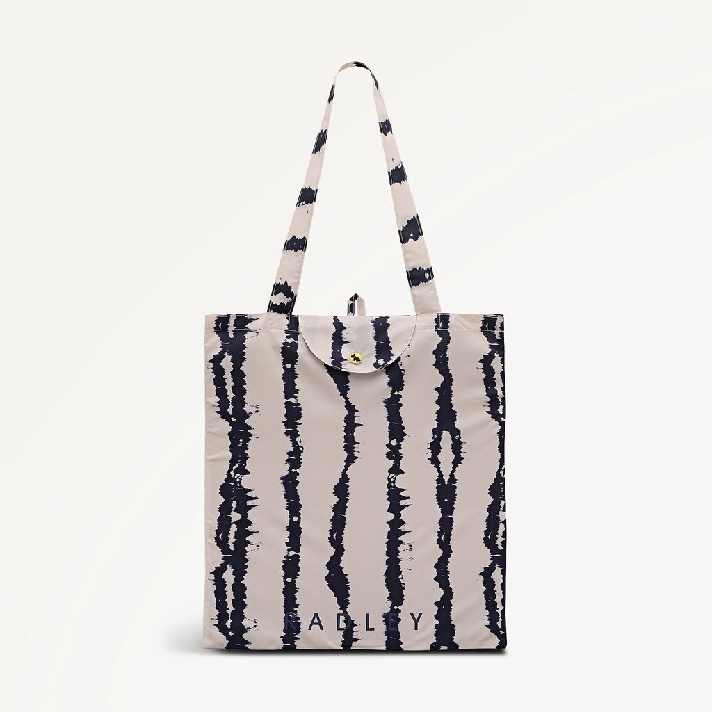 Radley - Tie Dye Stripe Foldaway Reusable Shopping Bag - Salt (NWT)