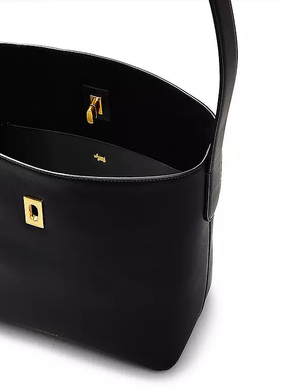 Radley Threadneedle Street - Open Top Shoulder Bag - Black Smooth Leather (NWT)