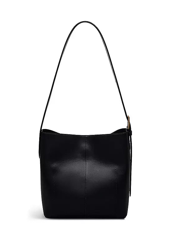 Radley Threadneedle Street - Open Top Shoulder Bag - Black Smooth Leather (NWT)