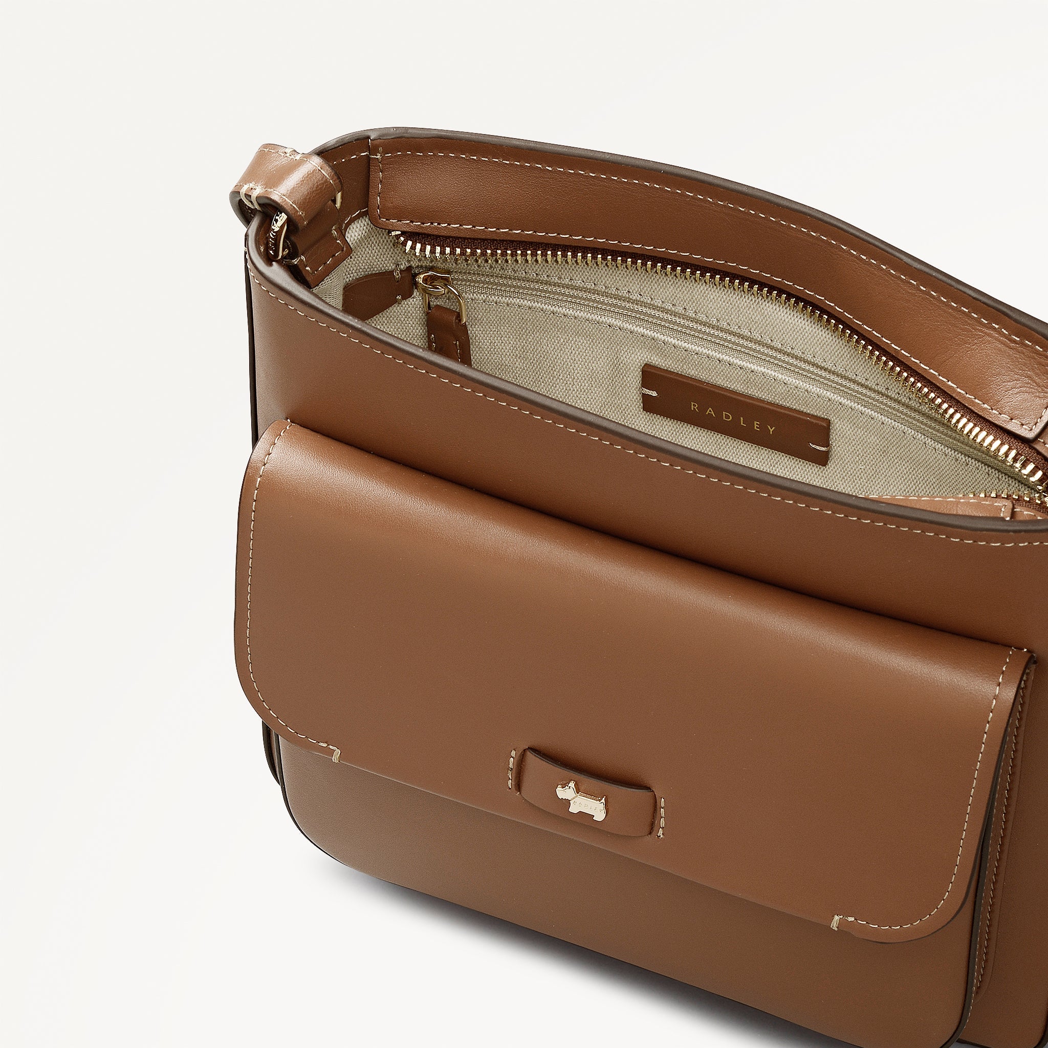 Radley Talbot Way - Small Ziptop Cross Body Bag - Cognac Brown (New With Tags)