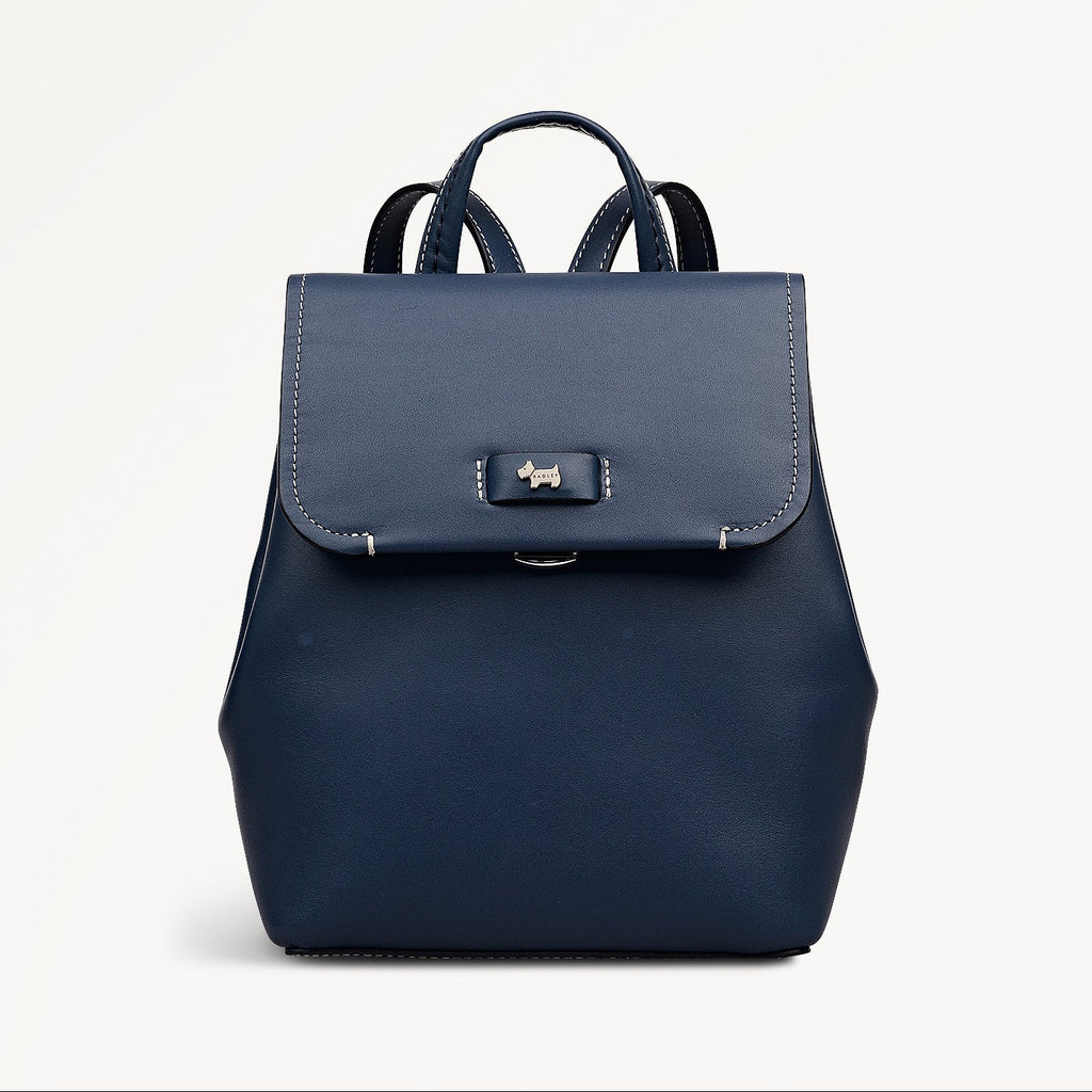 Radley Talbot Way - Mini Flapover Leather Backpack - Naval Blue (NWT)
