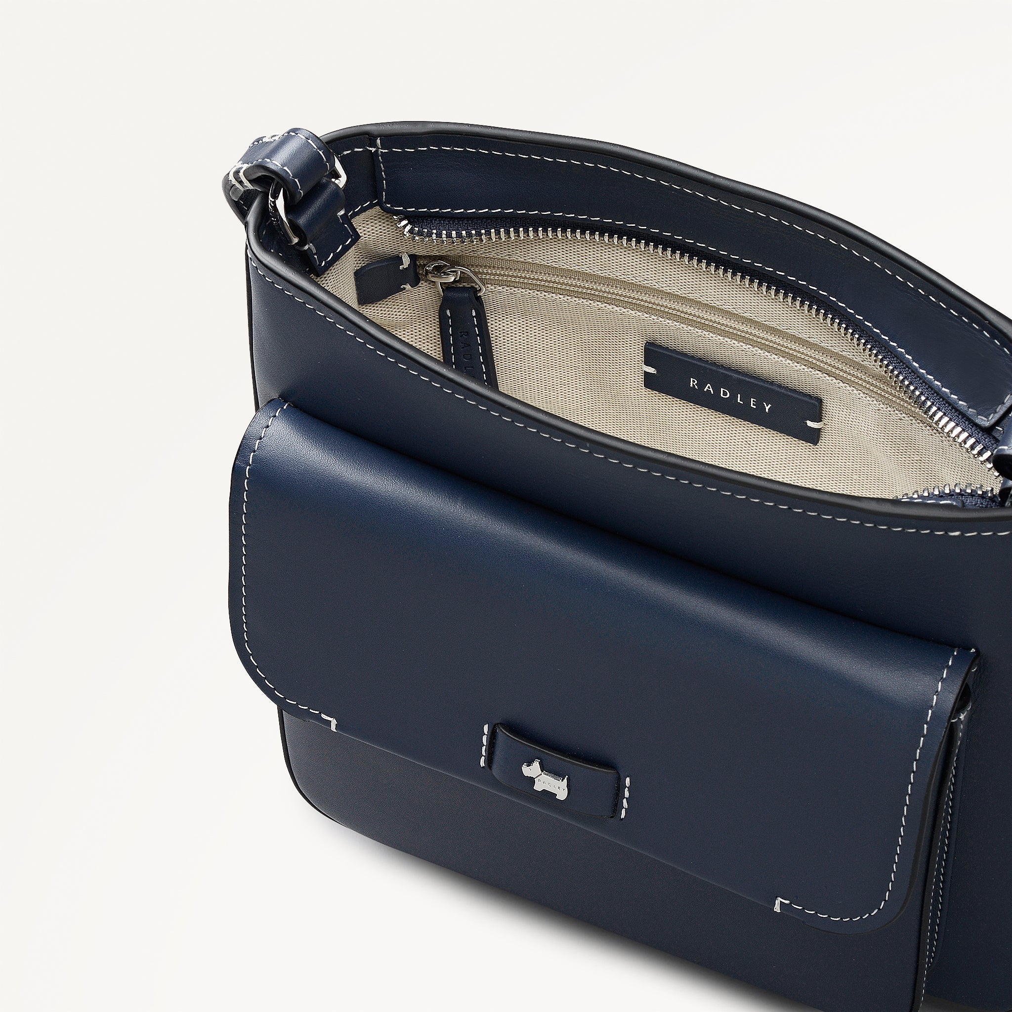 Radley Talbot Way - Small Ziptop Cross Body - Naval Blue (New With Tags)
