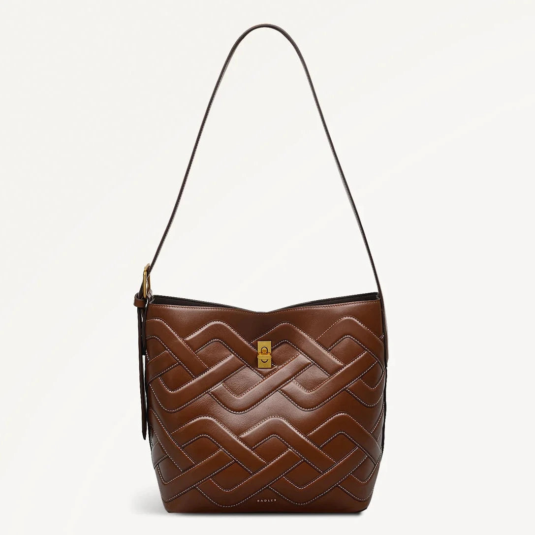 Radley Threadneedle Street - Open Top Shoulder Bag - Tortoise Brown (NWT)