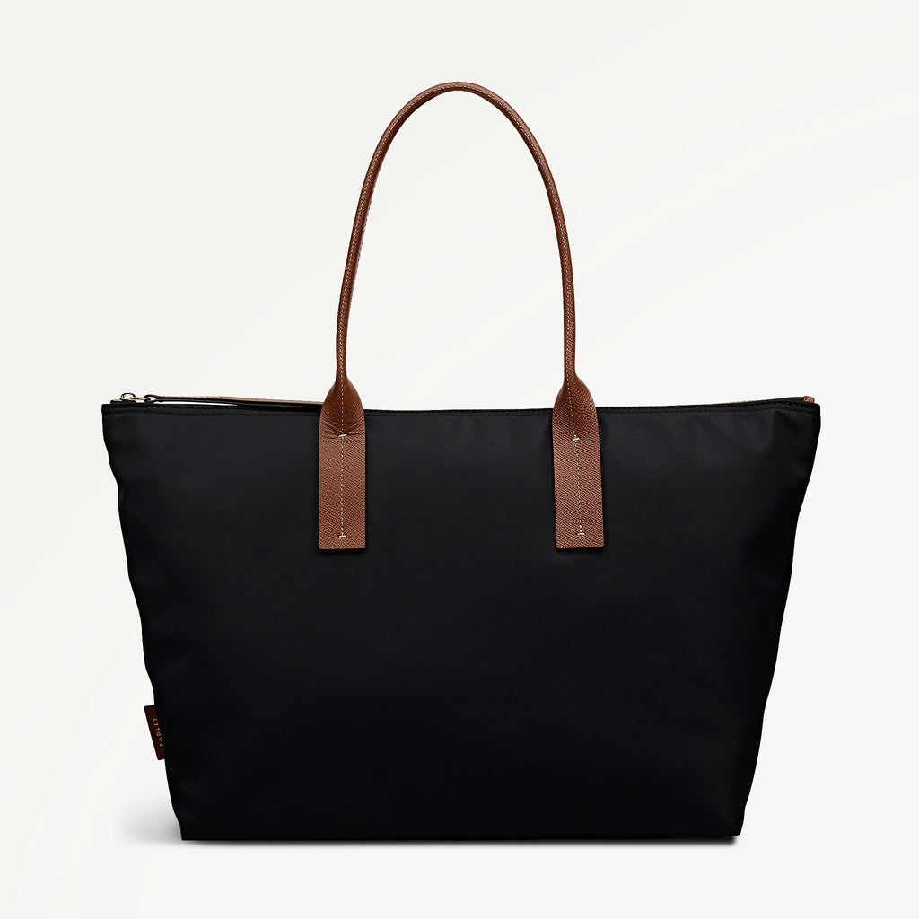 Radley The Townley - Large Ziptop Fabric Tote Bag - Black (NWT)