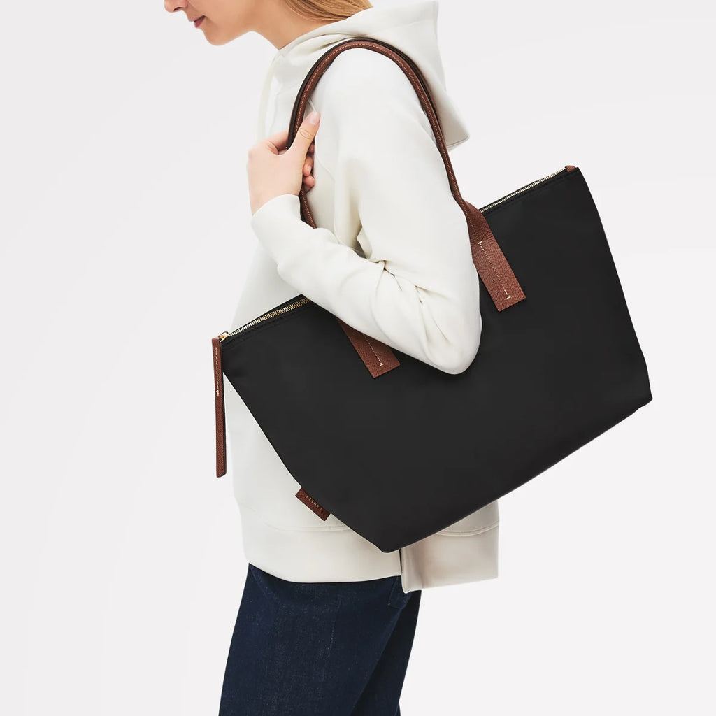Radley The Townley - Large Ziptop Fabric Tote Bag - Black (NWT)
