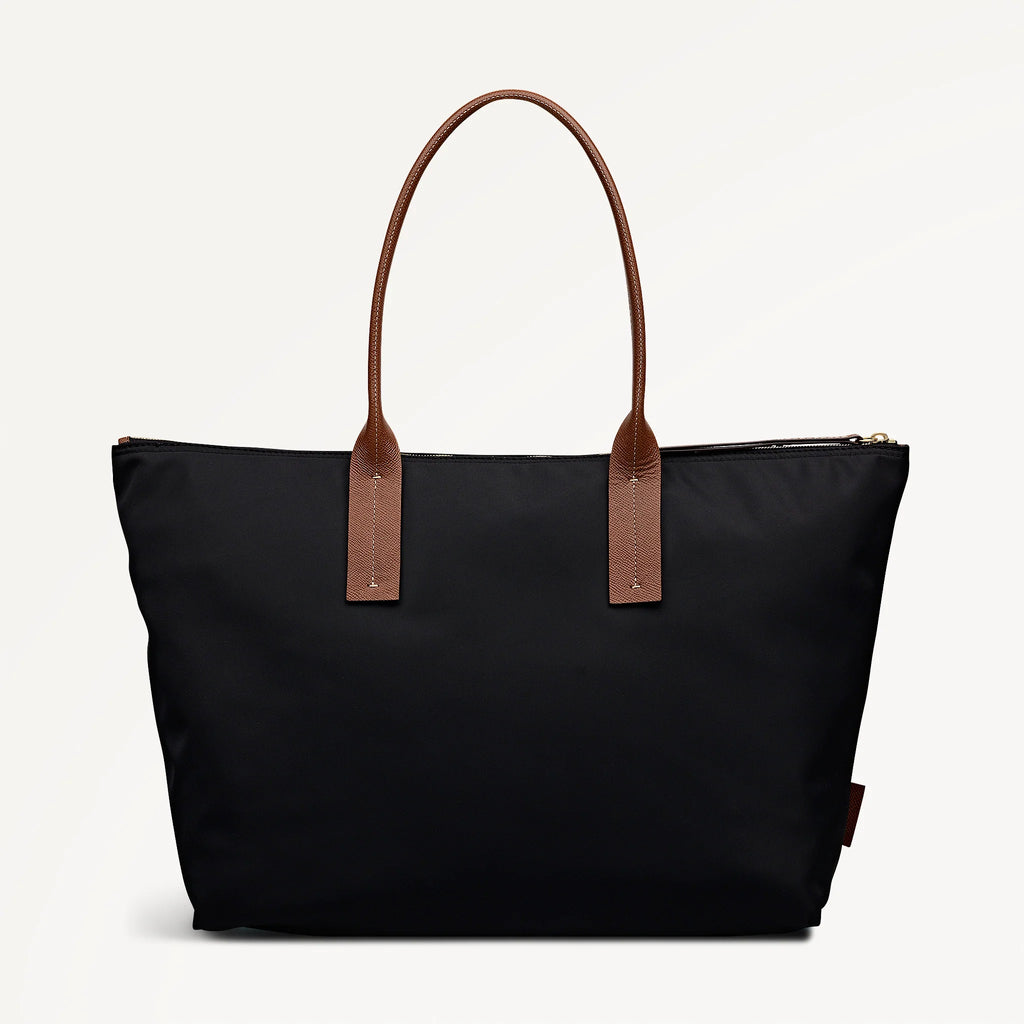 Radley The Townley - Large Ziptop Fabric Tote Bag - Black (NWT)