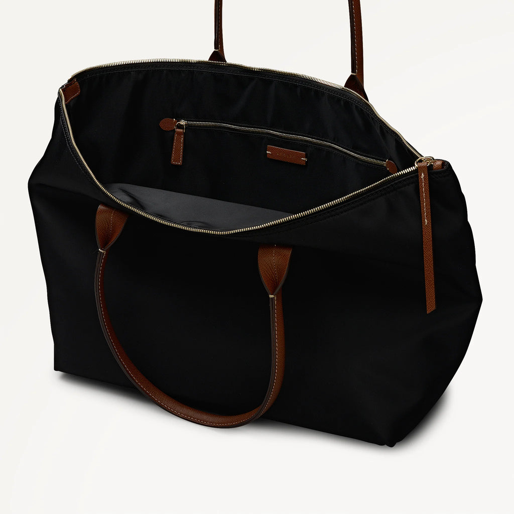 Radley The Townley - Large Ziptop Fabric Tote Bag - Black (NWT)
