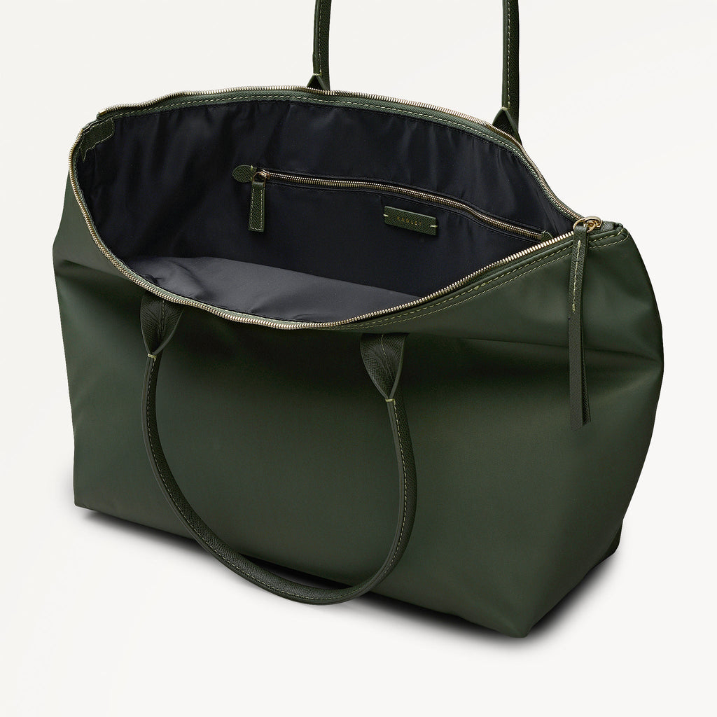 Radley The Townley - Large Ziptop Fabric Tote Bag - Fern Green (NWT)