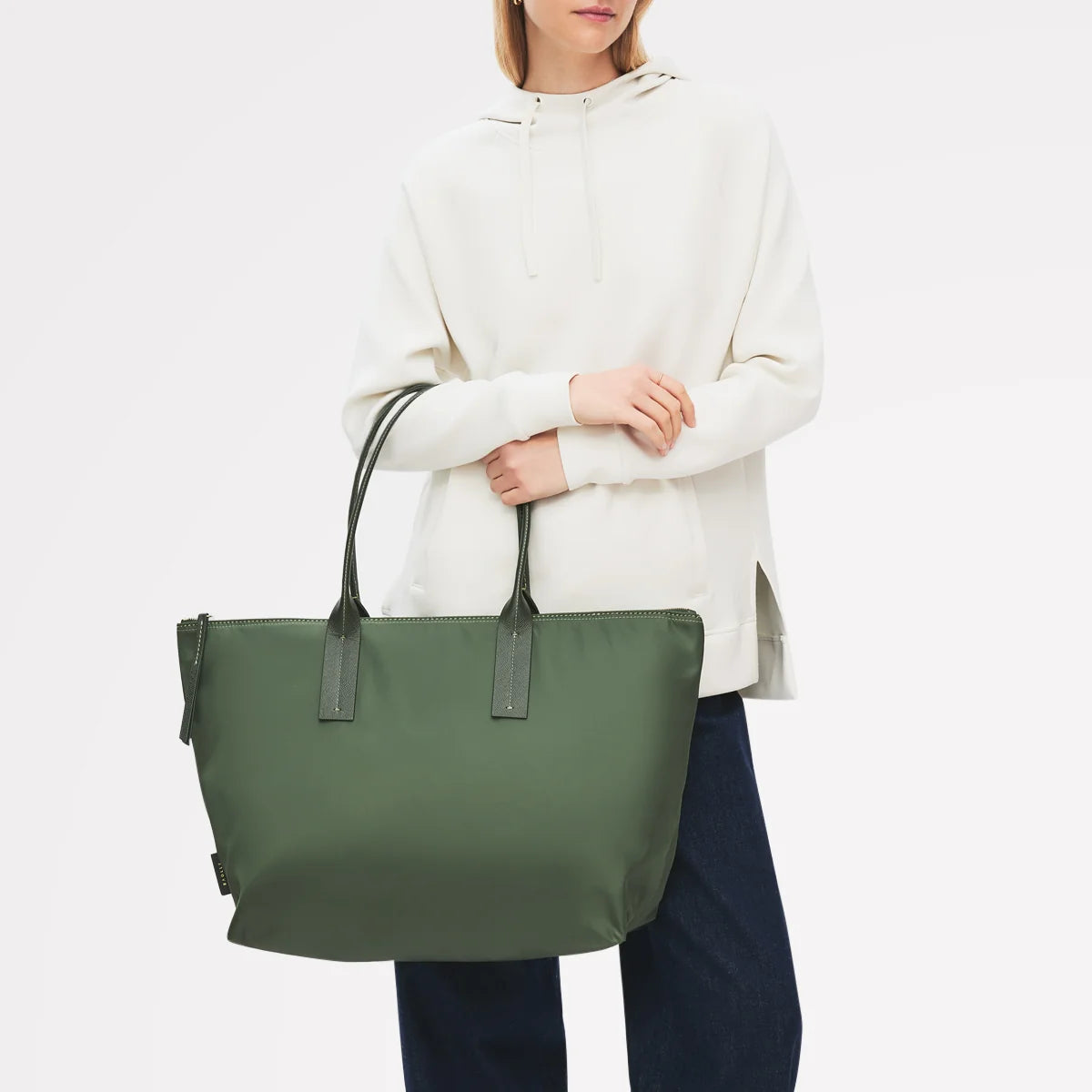 Radley The Townley - Large Ziptop Fabric Tote Bag - Fern Green (NWT)