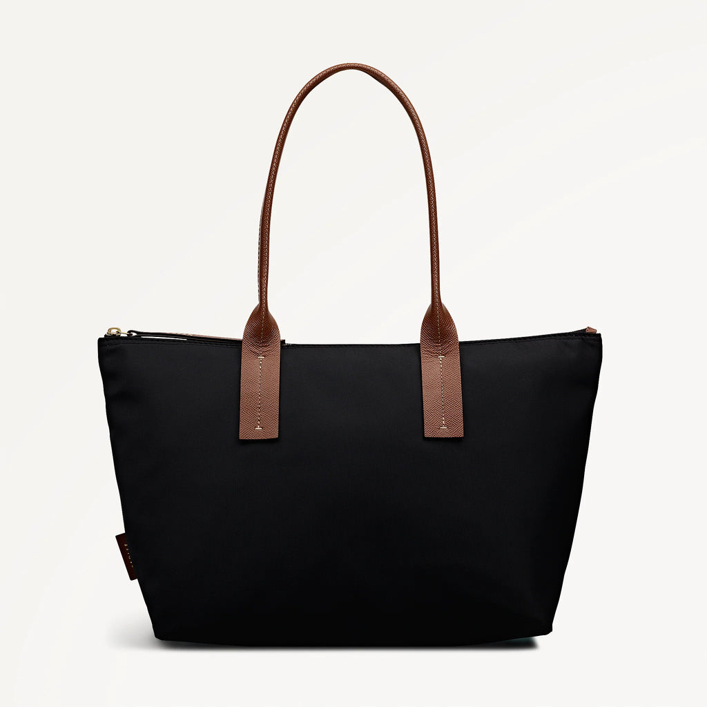 Radley The Townley - Medium Ziptop Fabric Grab Bag - Black (NWT)
