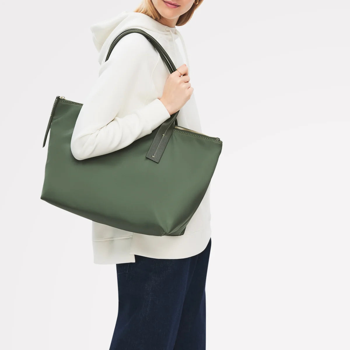 Radley The Townley - Medium Ziptop Fabric Grab Bag - Fern Green (NWT)