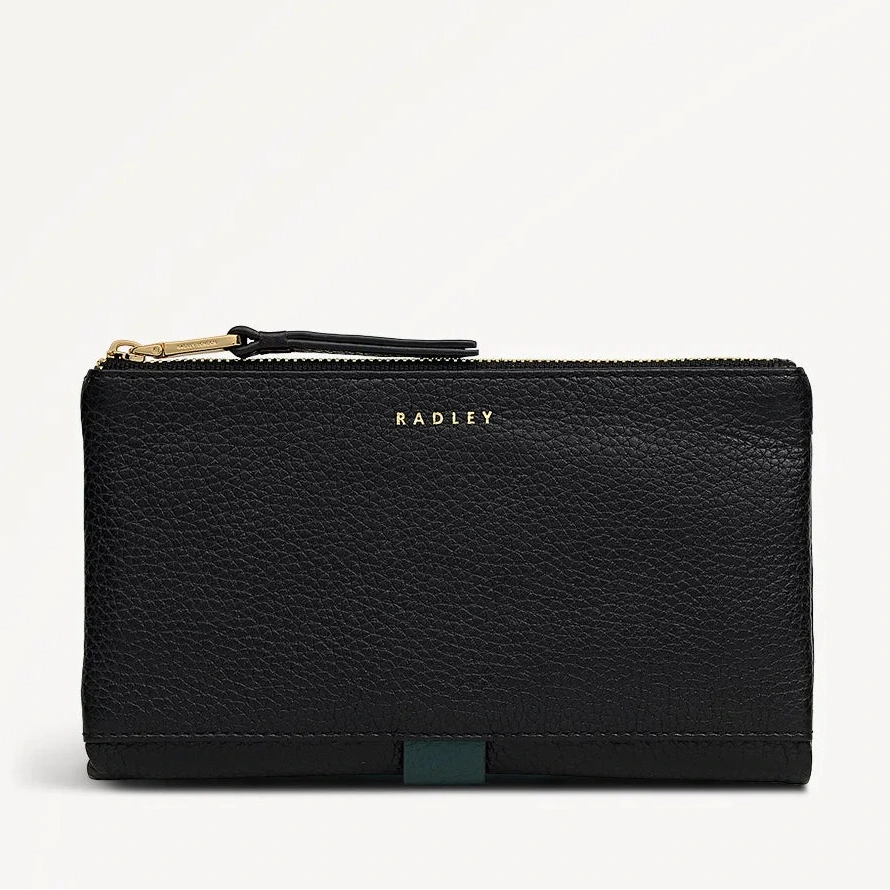 Radley Waterloo Way - Large Bifold Purse - Black Grain Leather (NWT)