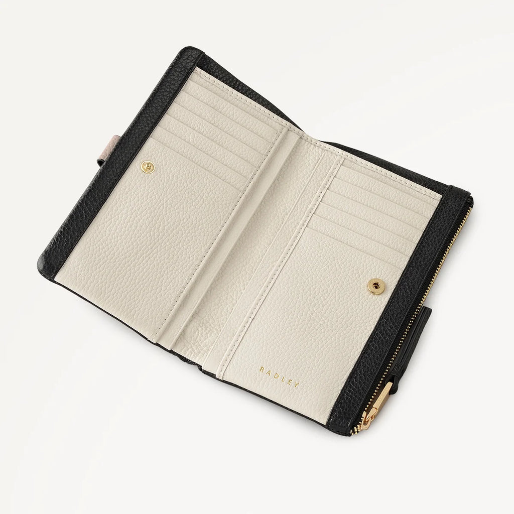 Radley Waterloo Way - Large Bifold Purse - Black Grain Leather (NWT)