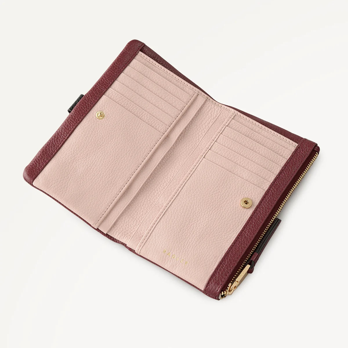 Radley Waterloo Way - Large Bifold Purse - Merlot Red Grain Leather (NWT)