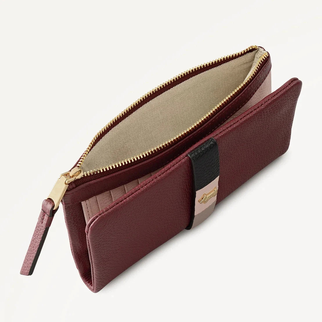 Radley Waterloo Way - Large Bifold Purse - Merlot Red Grain Leather (NWT)