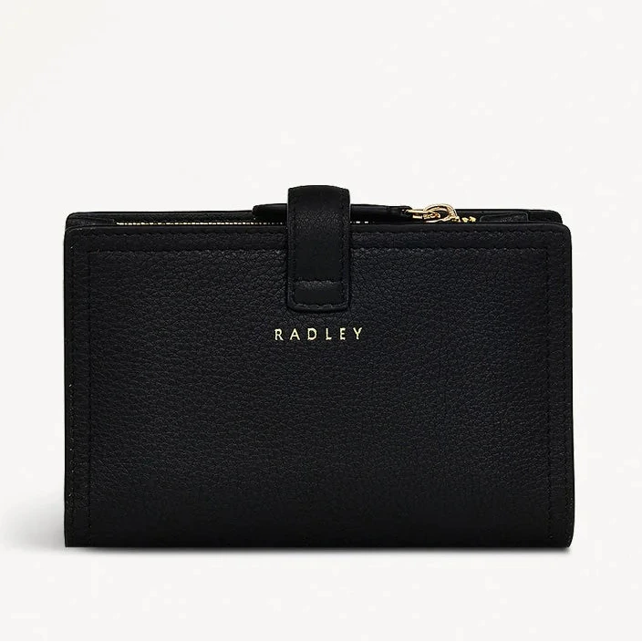 Radley Willis Street - Medium Bifold Wallet - Black Grain Leather (NWT)