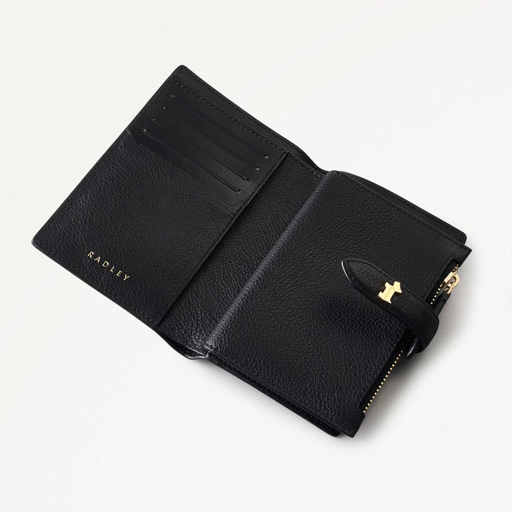 Radley Willis Street - Medium Bifold Wallet - Black Grain Leather (NWT)