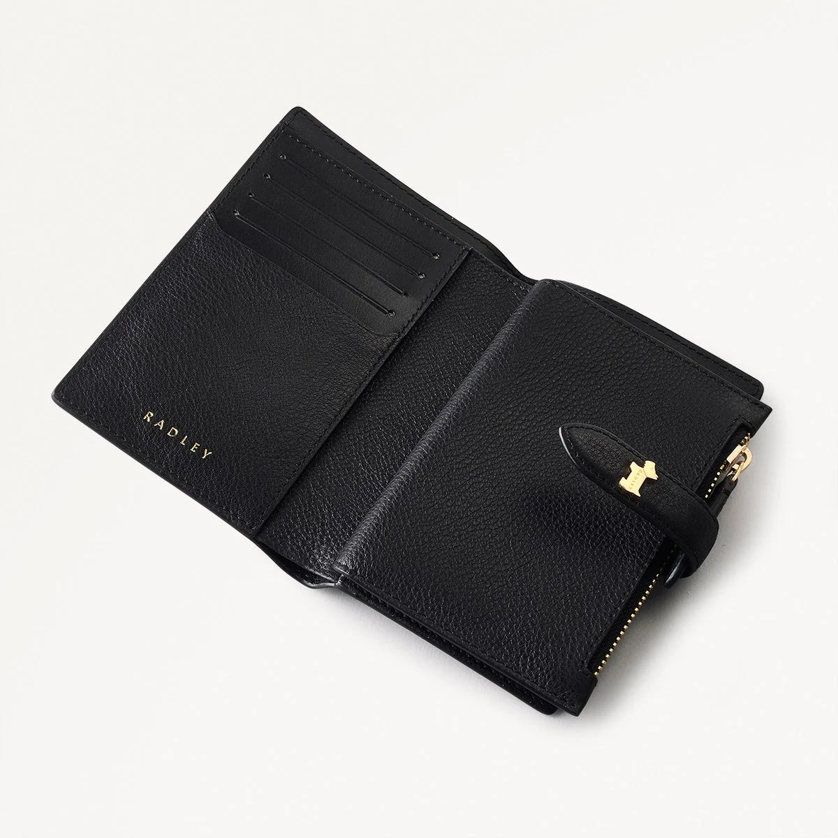 Radley Willis Street - Medium Bifold Wallet - Black Grain Leather (NWT)