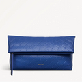 Radley Weaver Lane - Medium Flapover Clutch Bag - Yves Blue Weave Leather (NWT)