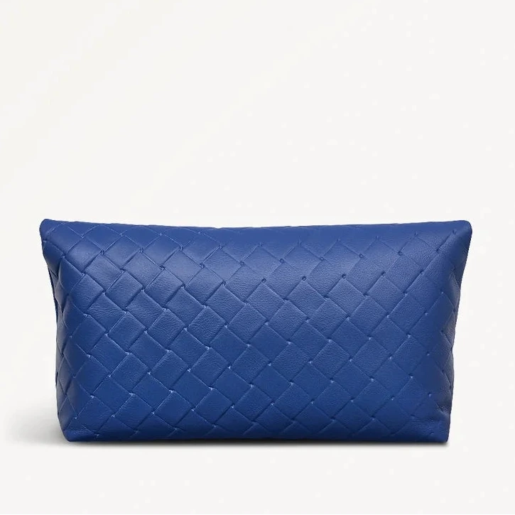 Radley Weaver Lane - Medium Flapover Clutch Bag - Yves Blue Weave Leather (NWT)
