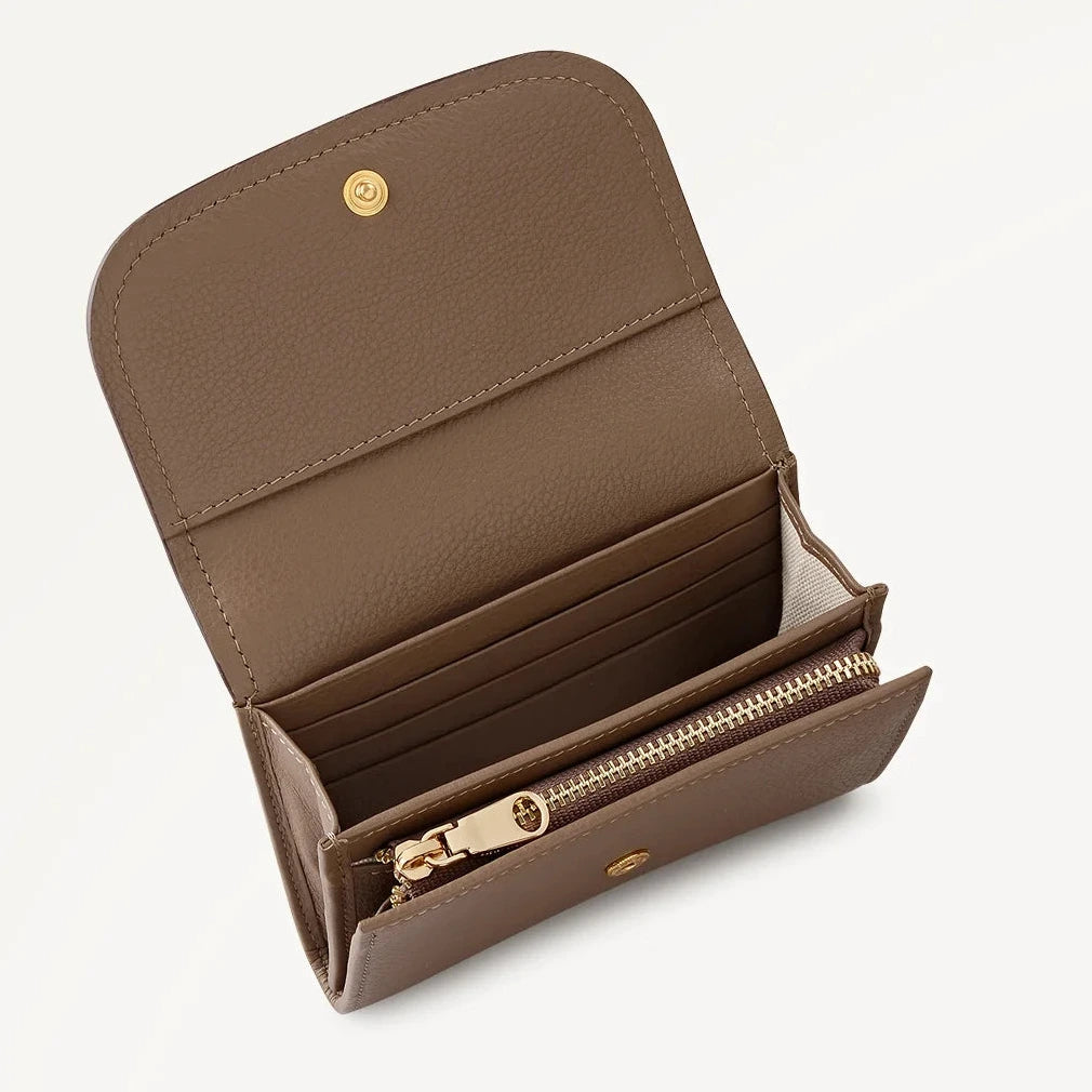 Radley Bathurst Mews - Medium Flapover Purse - Coffee Brown Grain Leather (NWT)