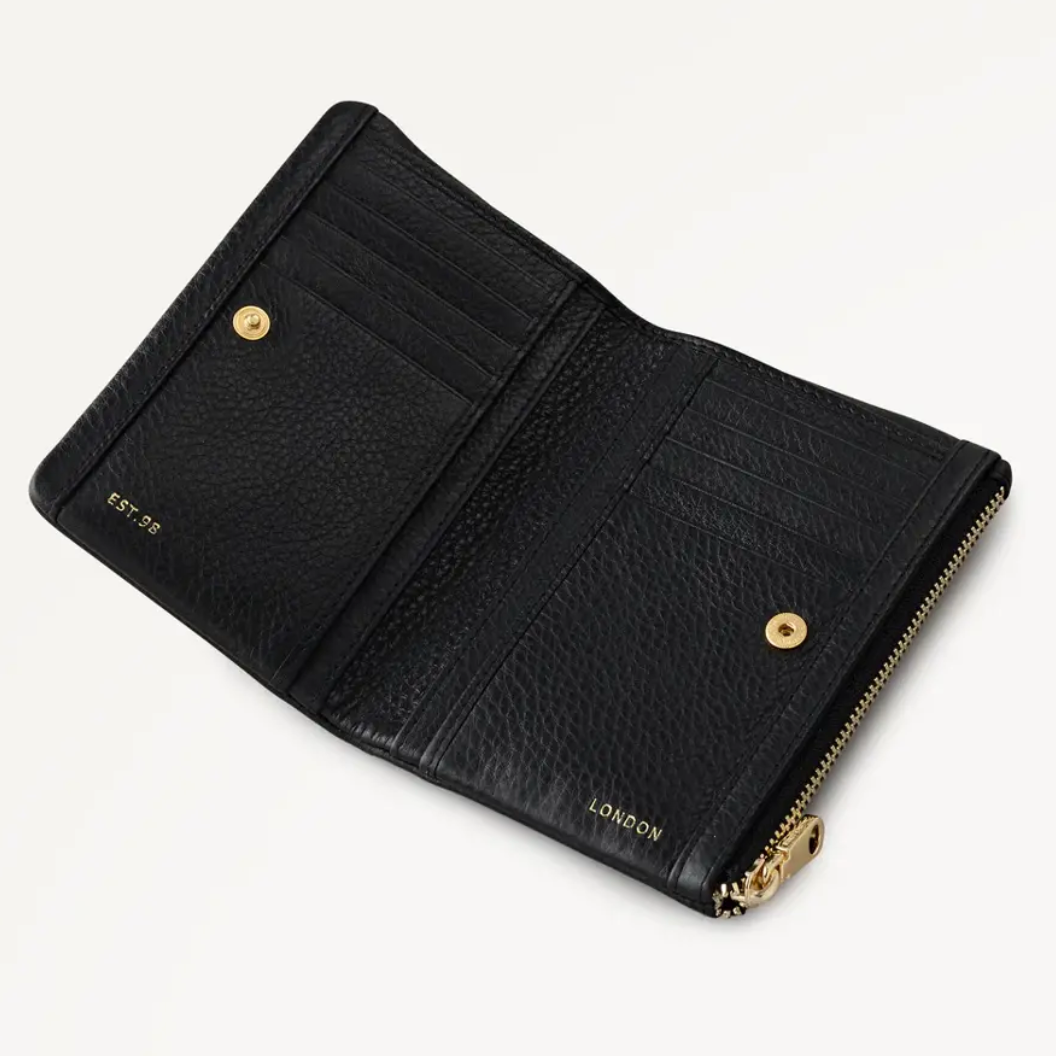 Radley Mallow Street - Medium Bifold Purse - Black Grain Leather (NWT)