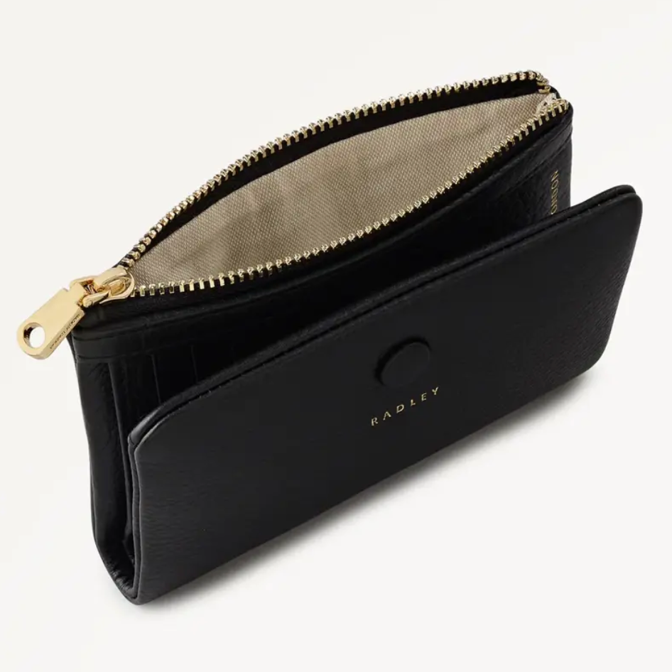 Radley Mallow Street - Medium Bifold Purse - Black Grain Leather (NWT)